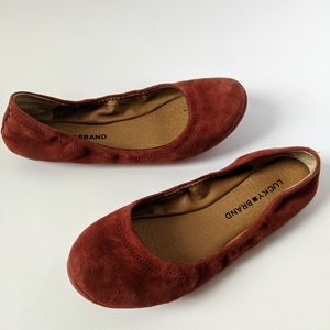 Flat Red Suede Shoes